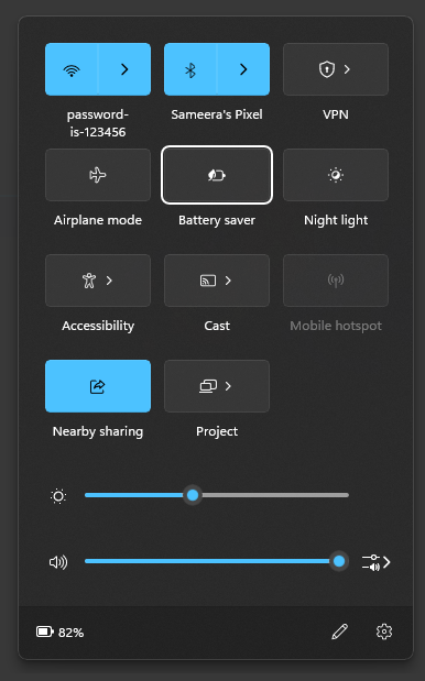 Windows power saving settings